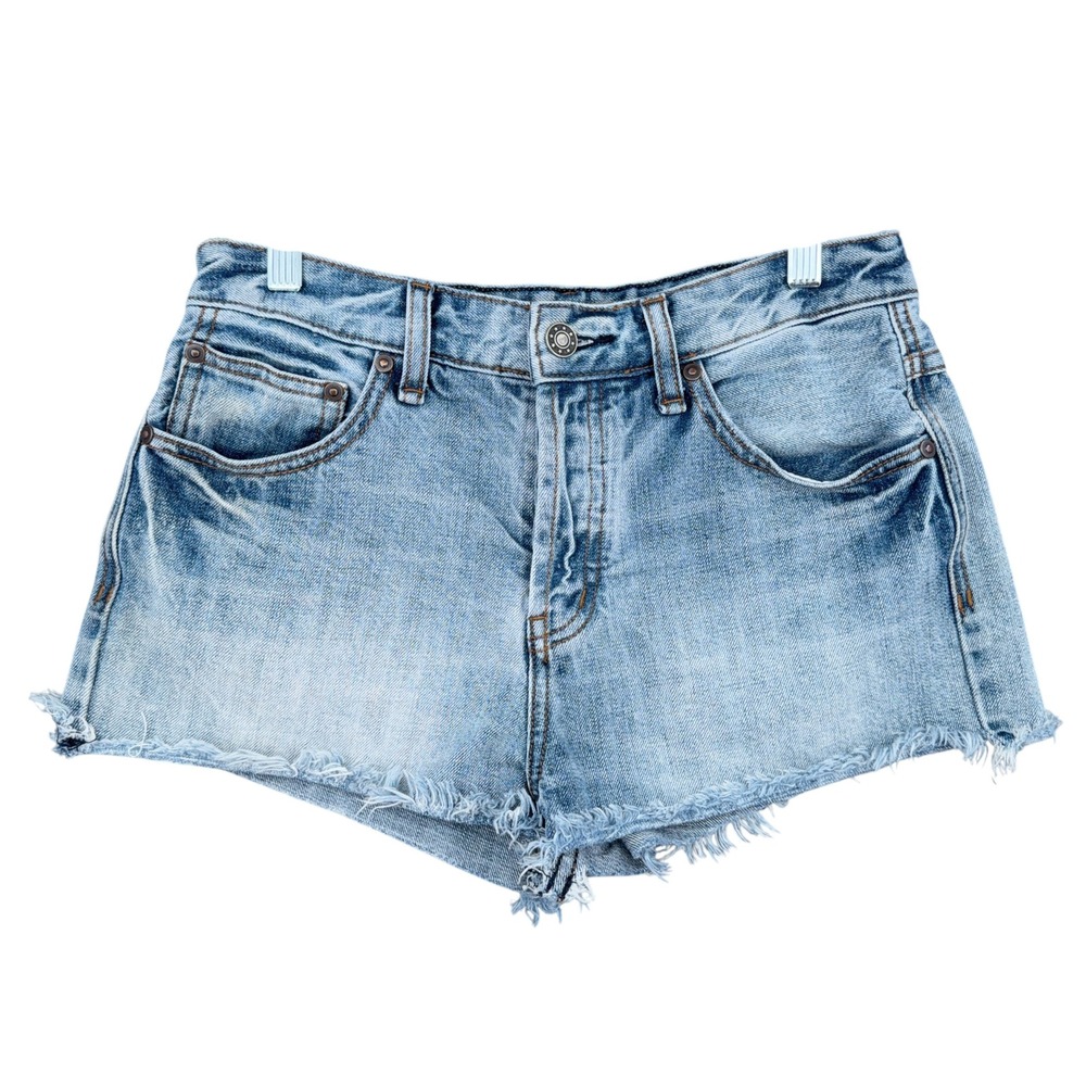 Free People Denim Cut Off Shorts Womens W 26 100% Cotton Light Wash Blue